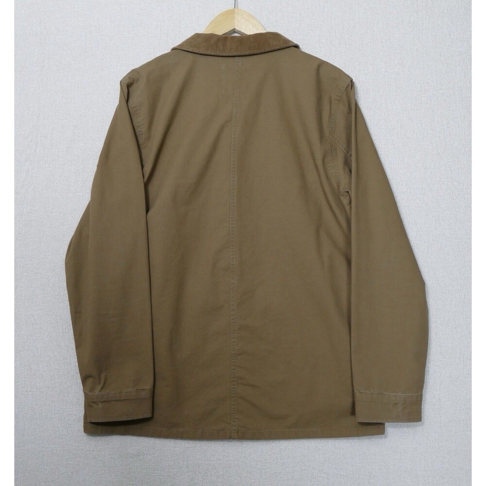 Free Assembly Men’s Barn Jacket Size M Brown Chore Coat Corduroy Collar Utility - Picture 2 of 7